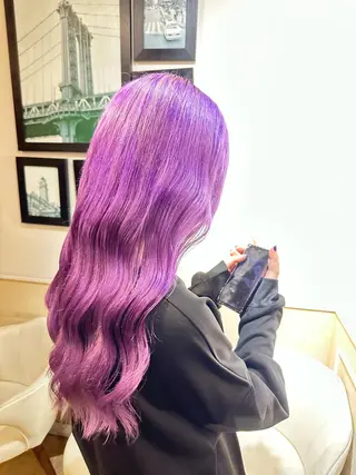 ロング カラー ヘアアレンジ 💎韓国レイヤー ×エクステゆうま💎のヘアスタイル