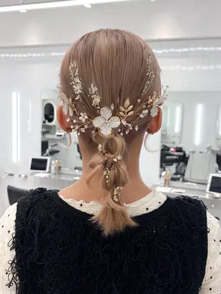 セミロング ヘアアレンジ 卒業式ヘアセット🎀 ヘアアレンジのヘアスタイル