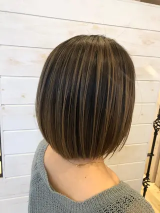 セミロング カラー 東恩納 誠のヘアスタイル