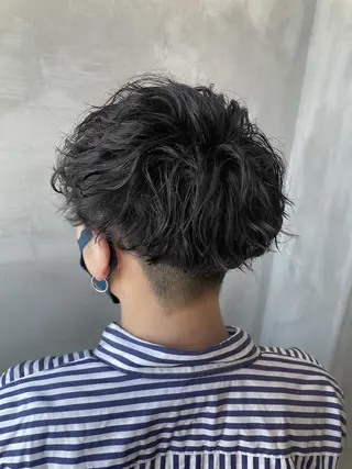 ショート パーマ メンズ 波巻きスパイラルパー マ/シャドウパーマ駿のヘアスタイル