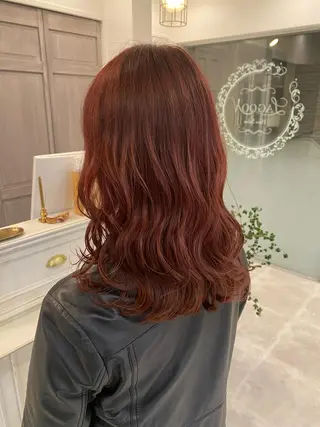 ミディアム カラー モテ前髪 タゴメ シンヤのヘアスタイル