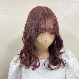 ミディアム カラー 愛結 暖色カラー🎀🩰のヘアスタイル