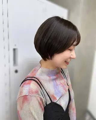 ショート カラー ninaアイドル前髪 ×透明感🎀のヘアスタイル