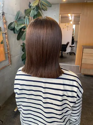 ミディアム カラー パーマ ヘアアレンジ モリモト サナのヘアスタイル