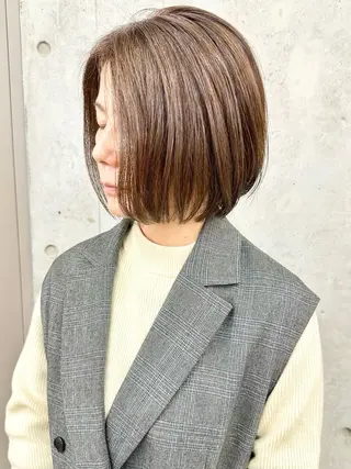 ミディアム カラー ボブ/ゆるふわ ボブパーマ/とういのヘアスタイル