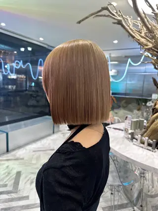 ミディアム カラー 酸性ストレート /ハイトーン/つばさのヘアスタイル