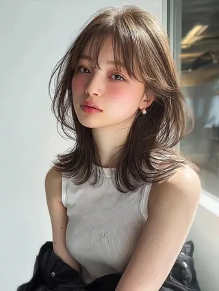 セミロング ヘアアレンジ レイヤー／Wカラー ／マッキーのヘアスタイル