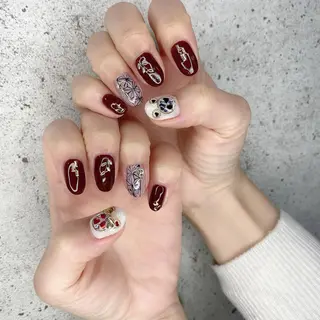 セミロング カラー パーマ ヘアアレンジ メンズ キッズ ネイル マツエク・マツパ Salon Ｋのネイルデザイン