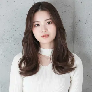セミロング ハッシュカット 田窪珠妃のヘアスタイル
