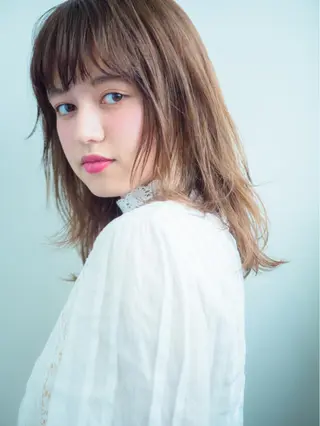 ミディアム カラー ヘアアレンジ 水口 英里のヘアスタイル