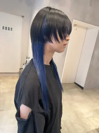 セミロング 渋谷ハイトーン/ デザインカラー阿部のヘアスタイル