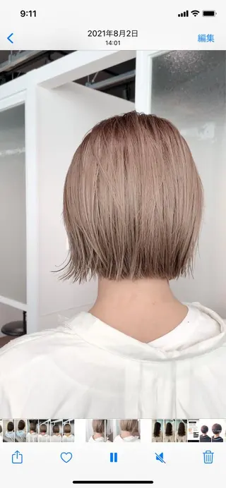 ミディアム カラー ヘアアレンジ 髪と心を整える美容師 透明感カラー/ボブのヘアスタイル