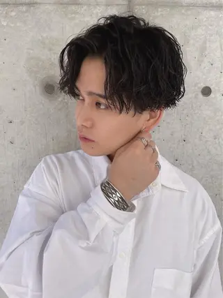 ミディアム カラー パーマ ヘアアレンジ メンズ メンズ特化酒井翔太 /メンズカット/名駅のヘアスタイル