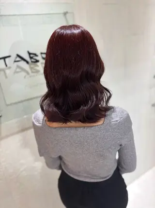 ミディアム カラー yui🥀/ボブ /ブリーチなしカラーのヘアスタイル