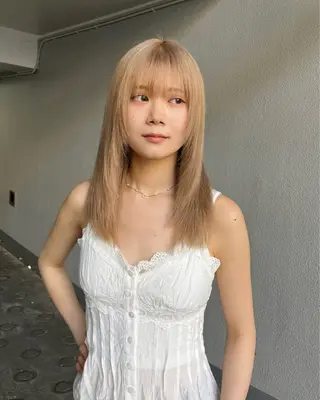 ミディアム カラー パーマ/縮毛矯正 /かわいい/せき🫧のヘアスタイル