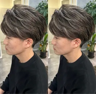 ミディアム カラー メンズ 💕韓国レイヤー× 髪質改善 宮内諒のヘアスタイル