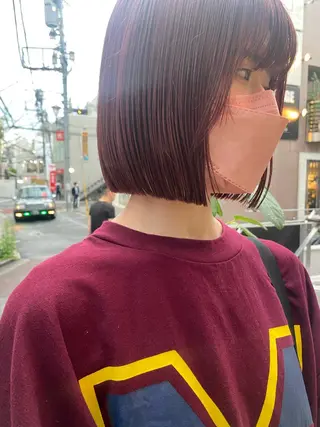 ショート カラー センターパート/ 暖色カラーayuのヘアスタイル