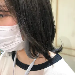 セミロング カラー ヘアアレンジ 透明感カラー 古山 結季🌙🖤のヘアスタイル