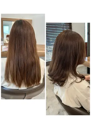セミロング カラー やまこし 美裕樹のヘアスタイル