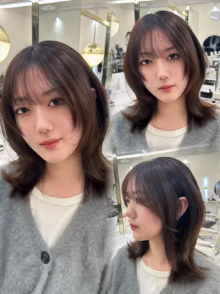 ミディアム hiyori🎀/艶 カラー/レイヤーのヘアスタイル