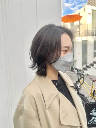ショート カラー 佐藤史哉* 韓国レイヤー赤み除去のヘアスタイル