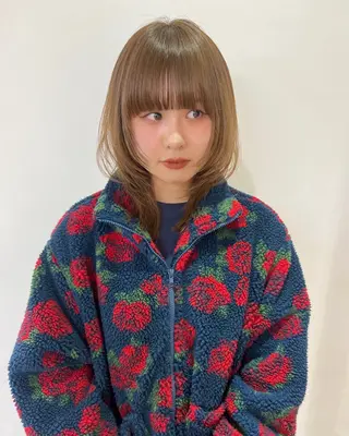 ミディアム カラー MARU パーマ/レイヤーのヘアスタイル