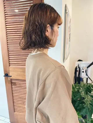 ミディアム パーマ kaito /都立大学herのヘアスタイル