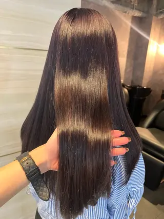 ロング カラー 🤍あみ🤍暗髪オリ ーブ特化🌿髪質改善のヘアスタイル