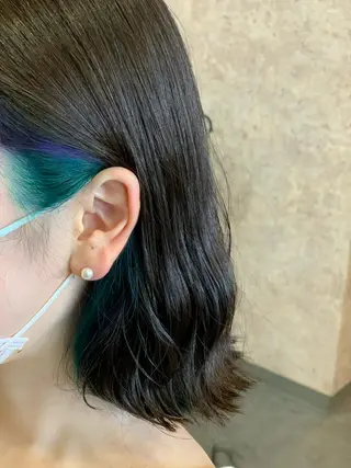 ミディアム メンズスタイル バレイヤージュ　齋藤のヘアスタイル
