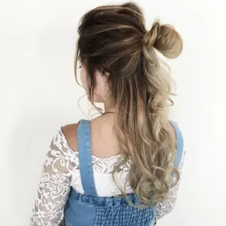 ロング カラー ヘアアレンジ 韓国レイヤーカット★ 小林大樹のヘアスタイル