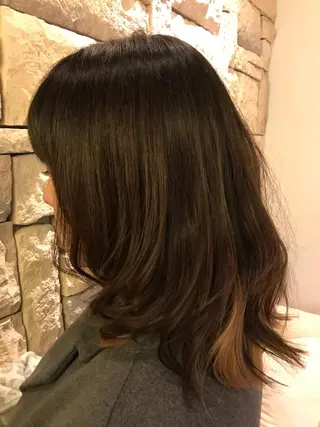 ミディアム パーマ ヘアアレンジ ❣️大人色気レイヤー 美髪縮毛 金山❣️のヘアスタイル