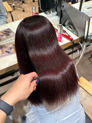 ミディアム フェザー/シャドウ/ メッシュパーマのヘアスタイル