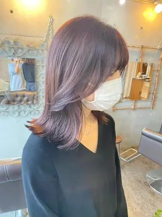 ミディアム カラー パーマ ヘアアレンジ メンズ キッズ ネイル マツエク・マツパ モリモト サナのヘアスタイル