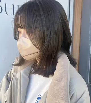 ミディアム カラー パーマ ヘアアレンジ メンズ キッズ ネイル マツエク・マツパ アイブロウ モリモト サナのヘアスタイル