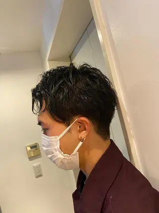 ショート メンズ パーマモデル募集中 渥美翔人のヘアスタイル