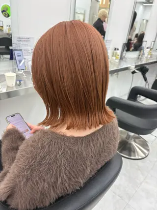 ミディアム カラー 𓏸レイヤー髪質改善 透けカラーカノン🫧のヘアスタイル
