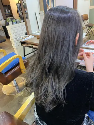 ロング カラー ヘアアレンジ 【艶髪×韓国風】 毛流れ職人 RYOのヘアスタイル