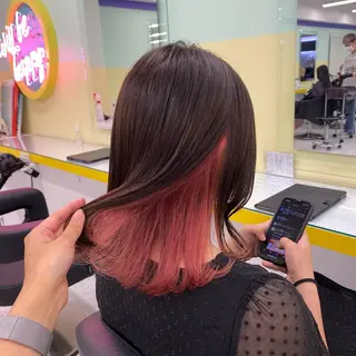 セミロング カラー ヘアアレンジ mai🍑暖色カラー /レイヤー💖のヘアスタイル
