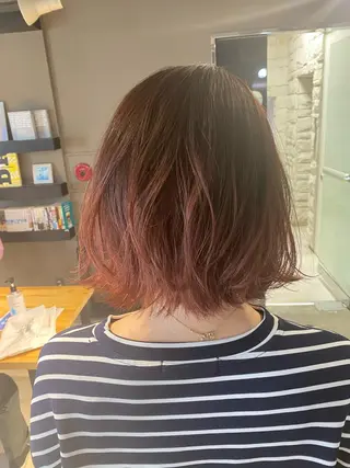 ミディアム カラー ヘアアレンジ メンズ キッズ ネイル マツエク・マツパ 透明感カラー🤎 ゆりのヘアスタイル