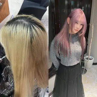 ミディアム 💖艶ハイトーン髪質 改善💖ケンシンのヘアスタイル
