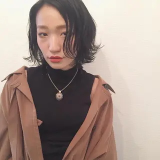 ミディアム パーマ 池田 真由美のヘアスタイル