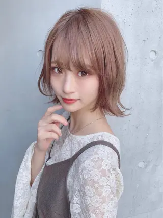 ミディアム カラー パーマ ヘアアレンジ 【公式】amble luxe池袋東口🩷のヘアスタイル