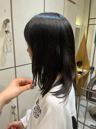 ミディアム パーマ ボブ/ショート/金田 夏葵のヘアスタイル