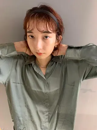 ミディアム パーマ カラー CEINE PATHのヘアスタイル