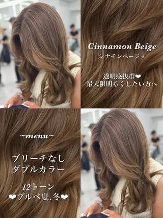ロング カラー 顔まわりの神様✨ 透明感カラー藤嶋秀幸のヘアスタイル