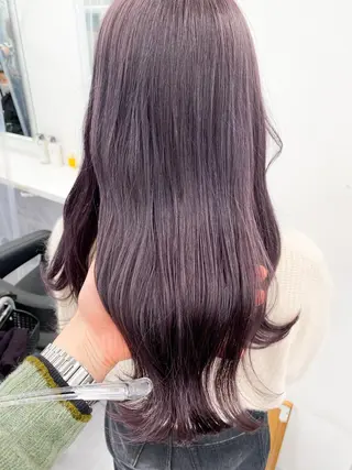 セミロング カラー ハイトーン×レイヤー カットTAKUMIのヘアスタイル