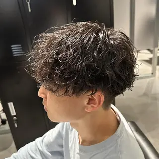 ショート パーマ メンズ GLANZ 天神赤坂 メンズサロンのヘアスタイル
