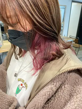 ミディアム カラー レイヤー暖色カラー 池袋Yamamotoのヘアスタイル