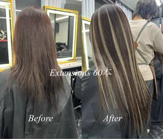 ロング カラー シールエクステ特化 ハイトーン、NANAのヘアスタイル