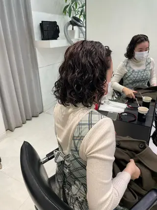ミディアム カラー パーマ キッズ オトナヘア🌸 harukaのヘアスタイル